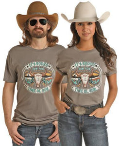 UNISEX DALE BRISBY RODEO TIME GRAPHIC GREY TEE ROCK & ROLL | RRUT21R06F