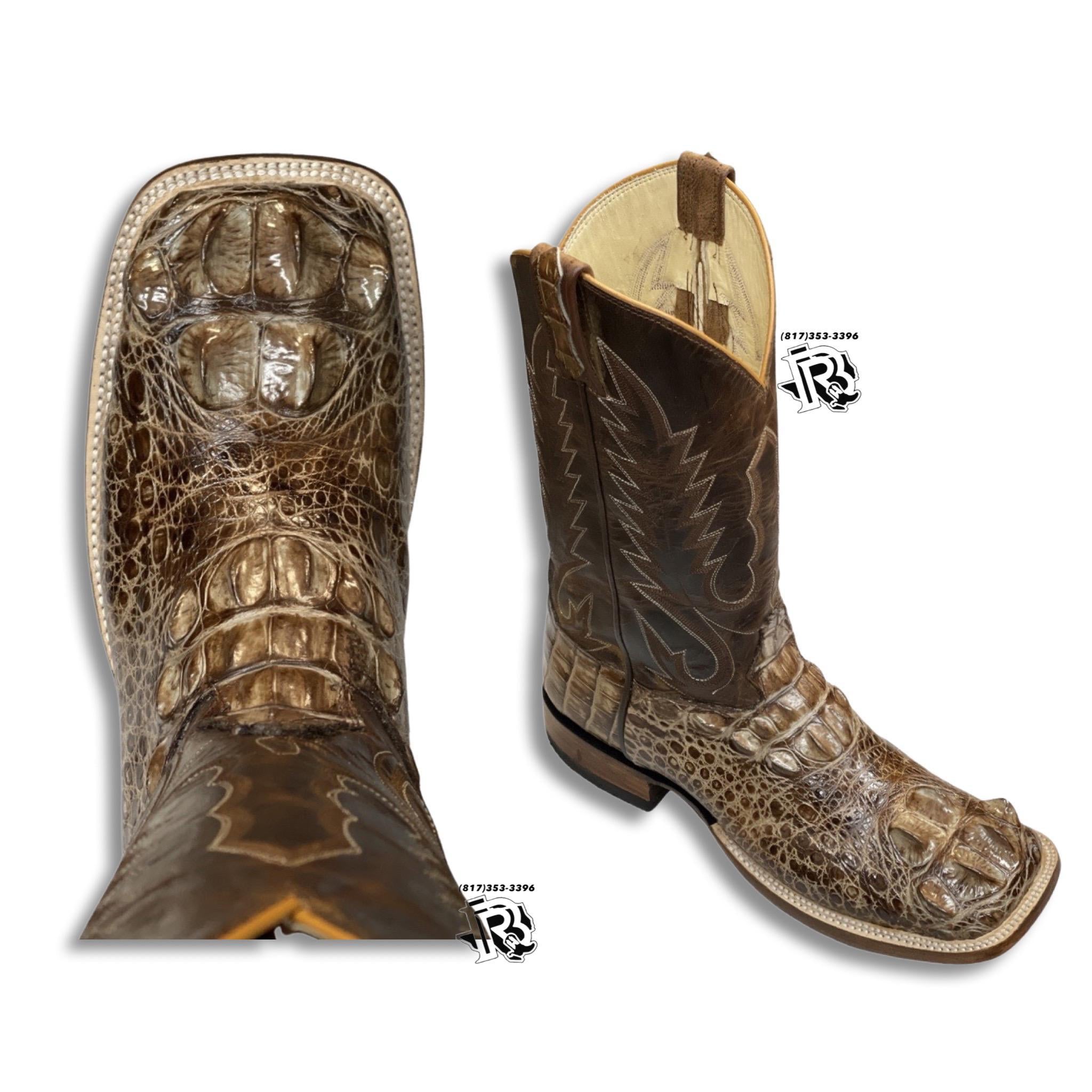 “ Hayes “ | MEN WESTERN SQUARE TOE BOOTS ORIGINAL LEATHER TAN
