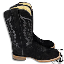 Load image into Gallery viewer, “ JACKSON “ | BLACK ROUGH OUT MEN SQUARE TOE WESTERN BOOTS MORELIA