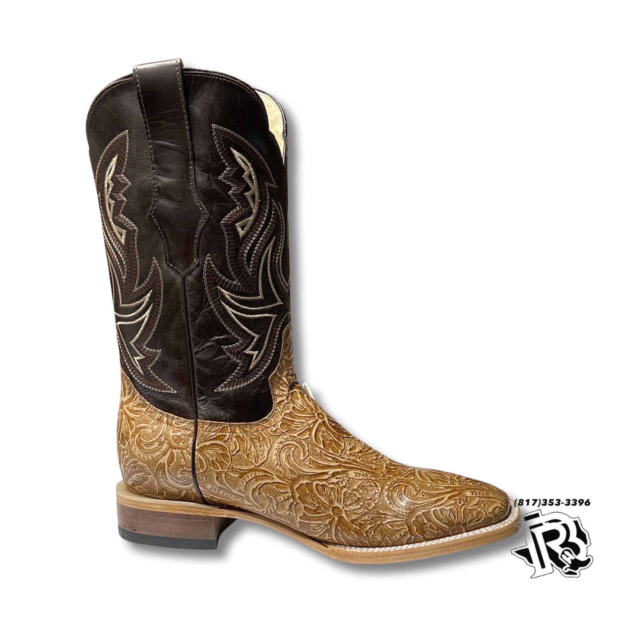 Nathan “ | TOOLED LEATHER MEN SQUARE TOE WESTERN BOOTS – Botas Rojero