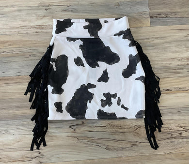 Estela black cow print skirt