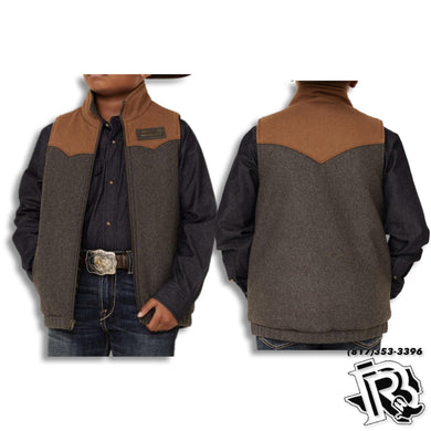 CINCH | KIDS BOY'S WOOLY VEST CHARCOAL  ( MWV5050001)