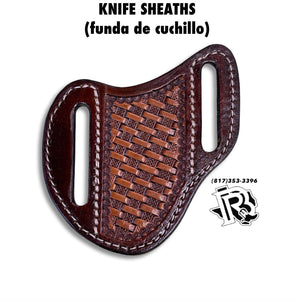 “ Riley “ | KNIFE SHEATHS COGNAC TOOLED LEATHER
