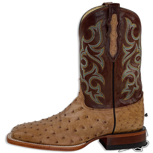 OSTRICH COGNAC ORIGNAL | JUSTIN BOOTS MEN SQUARE TOE WESTERN BOOTS 8516