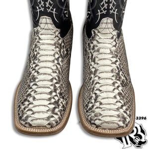 ORIGINAL SNAKE PYTHON  | MEN NATURAL  WESTERN SQUARE TOE BOOTS