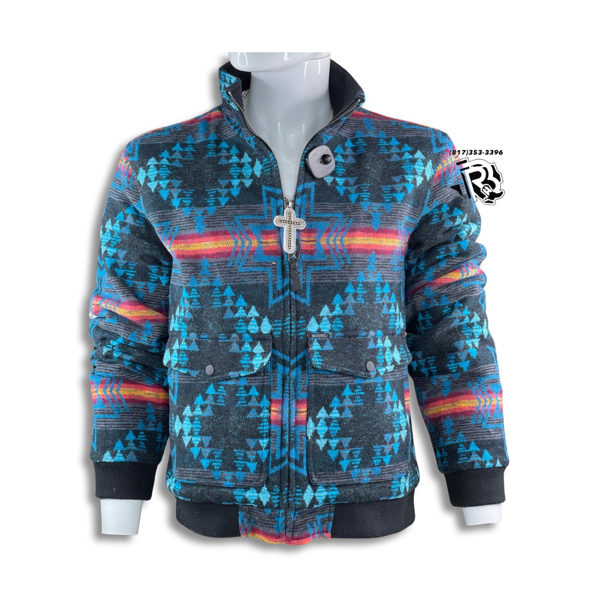 “ Fernando “ | Rock&Roll Cotton Aztec Bomber Coat Outerwear |RRMO92RZX4