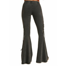 Load image into Gallery viewer, Rock &amp; Roll Cowgirl Black Bell Bottom Pants 78-6315