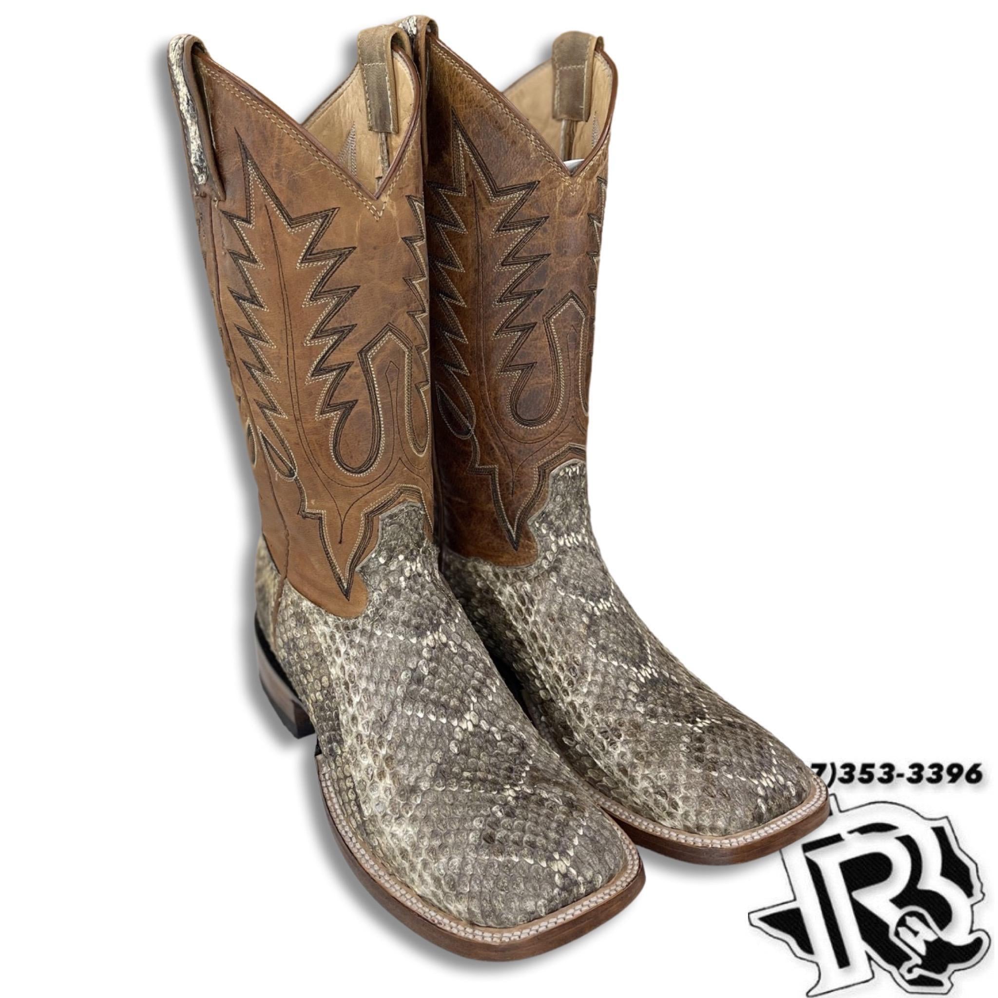 Square toe rattlesnake cowboy boots top