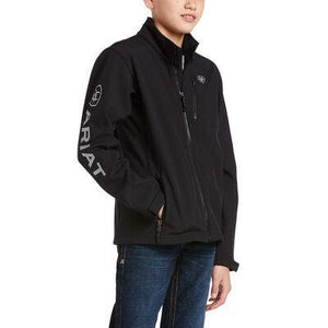 BOYS LOGO 2.0 SOFTSHELL JACKET BLACK SILVER ARIAT | 10030212