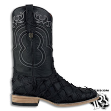 Load image into Gallery viewer, “ Buck “ | Men Western Square Toe Boots Black Original Leather Hometown