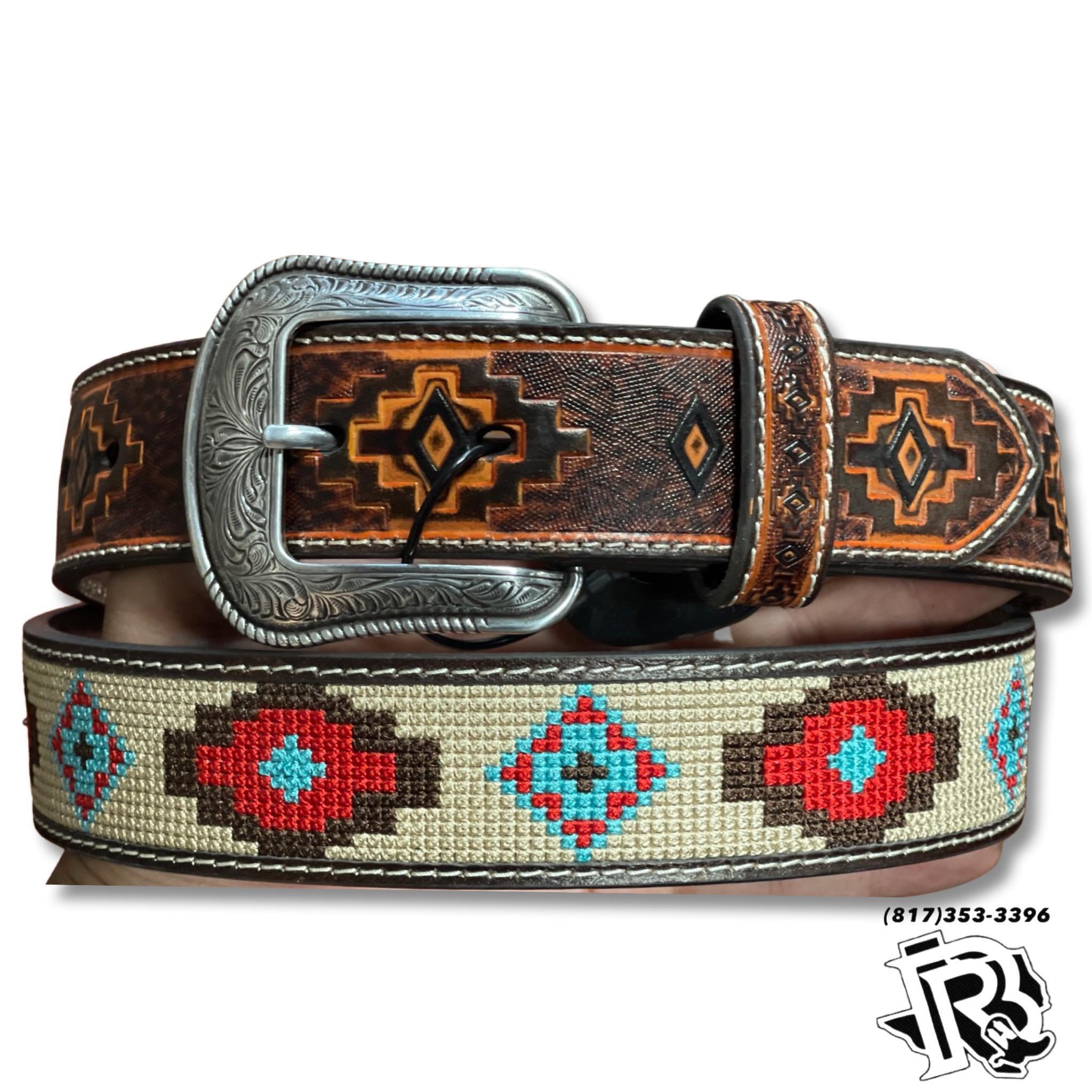 3D Belt Co Men's Aztec Stitch Western Belt