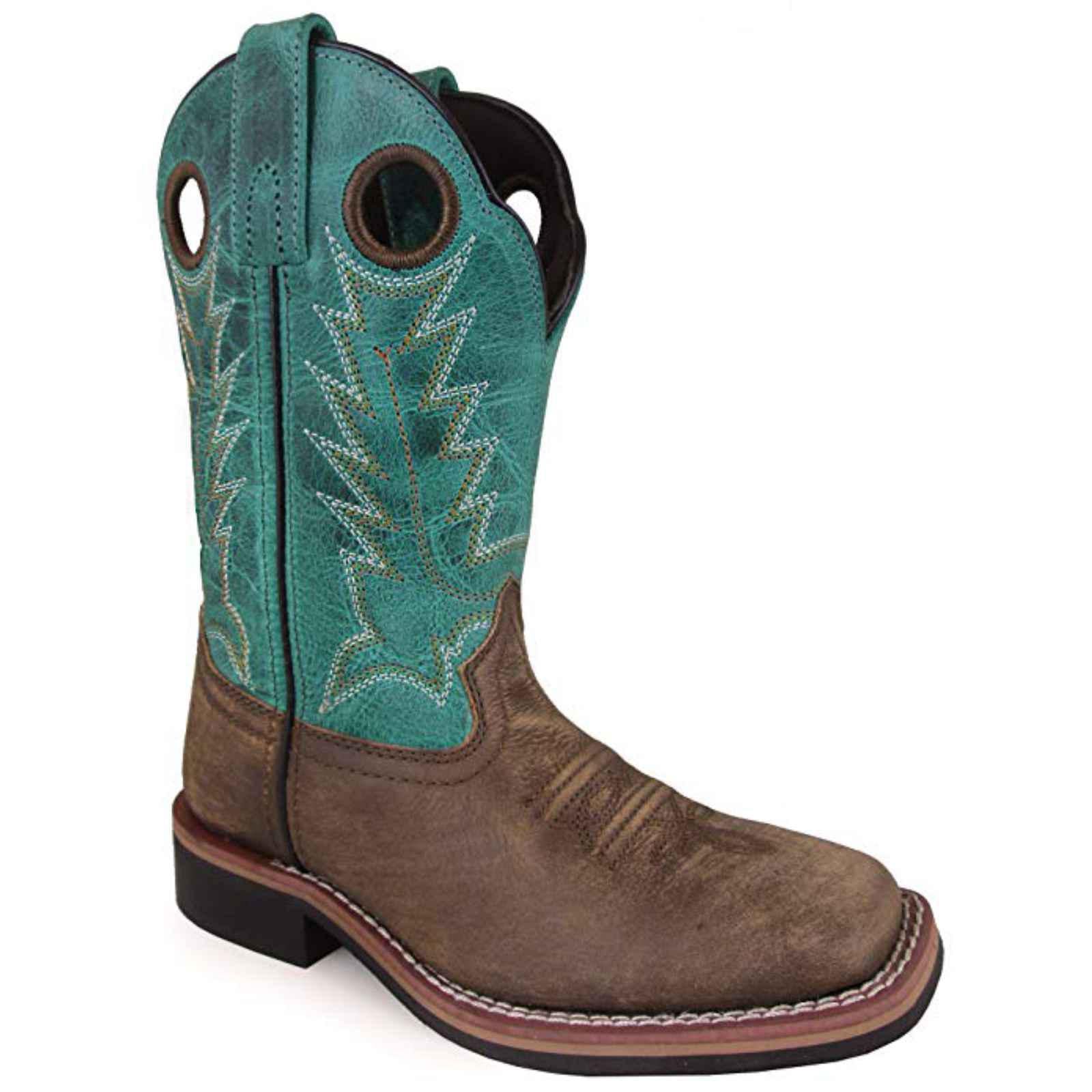 Smoky Mountain Kid's Jesse Brown Distress/Turquoise Cowboy Boots 3851