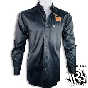 ARIAT MEN SHIRT | BLACK Team Logo Twill Fitted Shirt 10034231