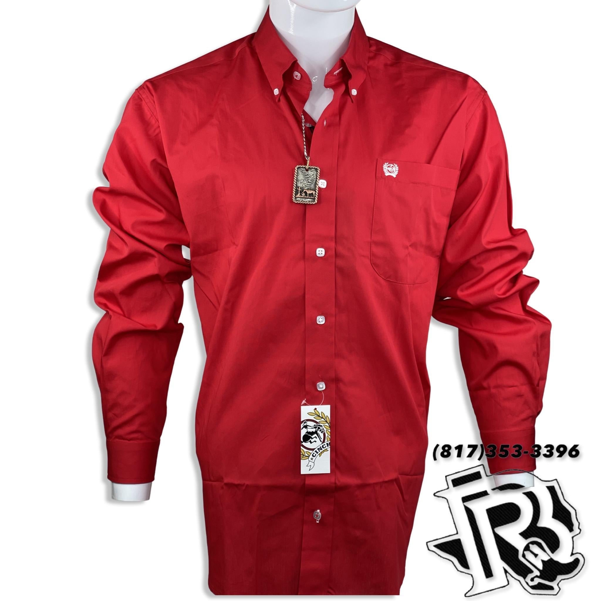 SOLID RED MEN SHIRT | LONG SLEEVE CINCH WESTERN SHIRT