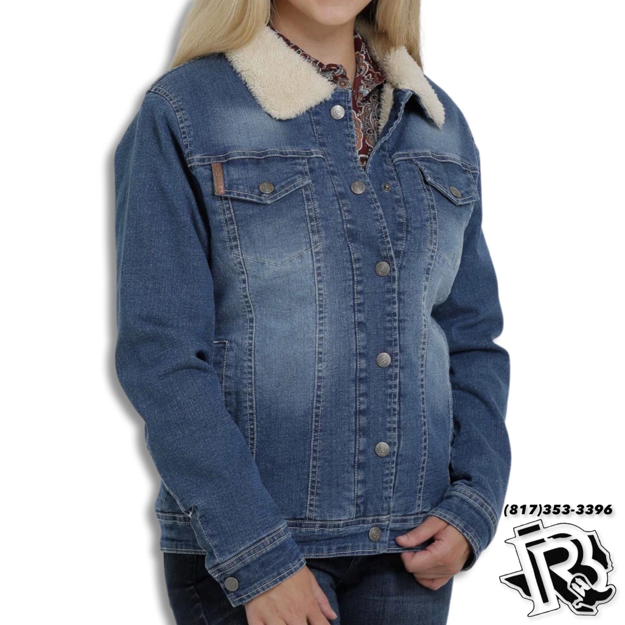 CINCH LADIES JACKET | DENIM TRUCKER SHERPA JACKET  - MAJ9878002