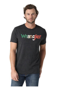 Wrangler® Men's Mexico Flag Logo Charcoal Grey T-shirt | 112325775