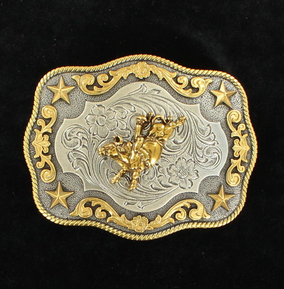 NOCONA MENS ANT SILVER/ANT GOLD BUCKLE