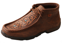 Load image into Gallery viewer, Twisted X Brown/Tooled Flowers Women’s Driving Moccasins WDM0081