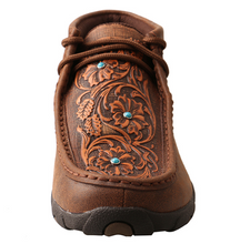 Load image into Gallery viewer, Twisted X Brown/Tooled Flowers Women’s Driving Moccasins WDM0081