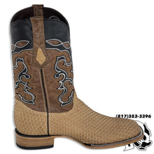Load image into Gallery viewer, “ Hank “ | Men Western Square Toe Light Brown Boot #1010
