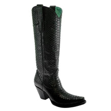 Load image into Gallery viewer, Women&#39;s Corral Black Python Full Exotic Tall Top Boots (A4069)