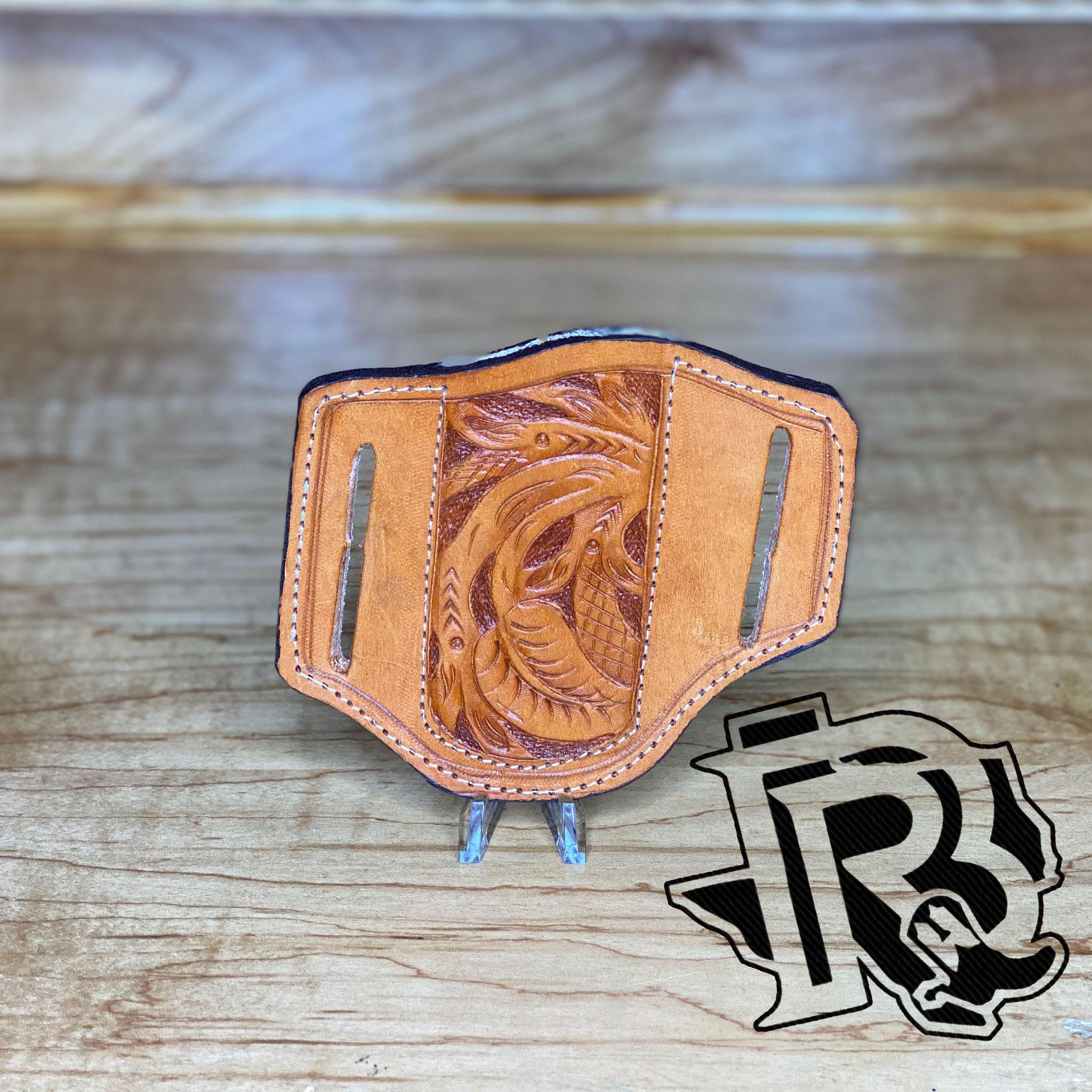 KNIFE SHEATH / HOLSTER HAND TOOLED LEATHER
