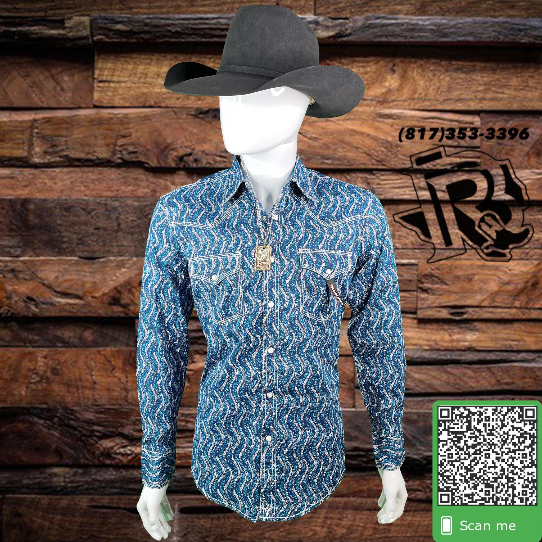 BLUE PRINT | LONG SLEEVE MEN WESTERN SHIRT