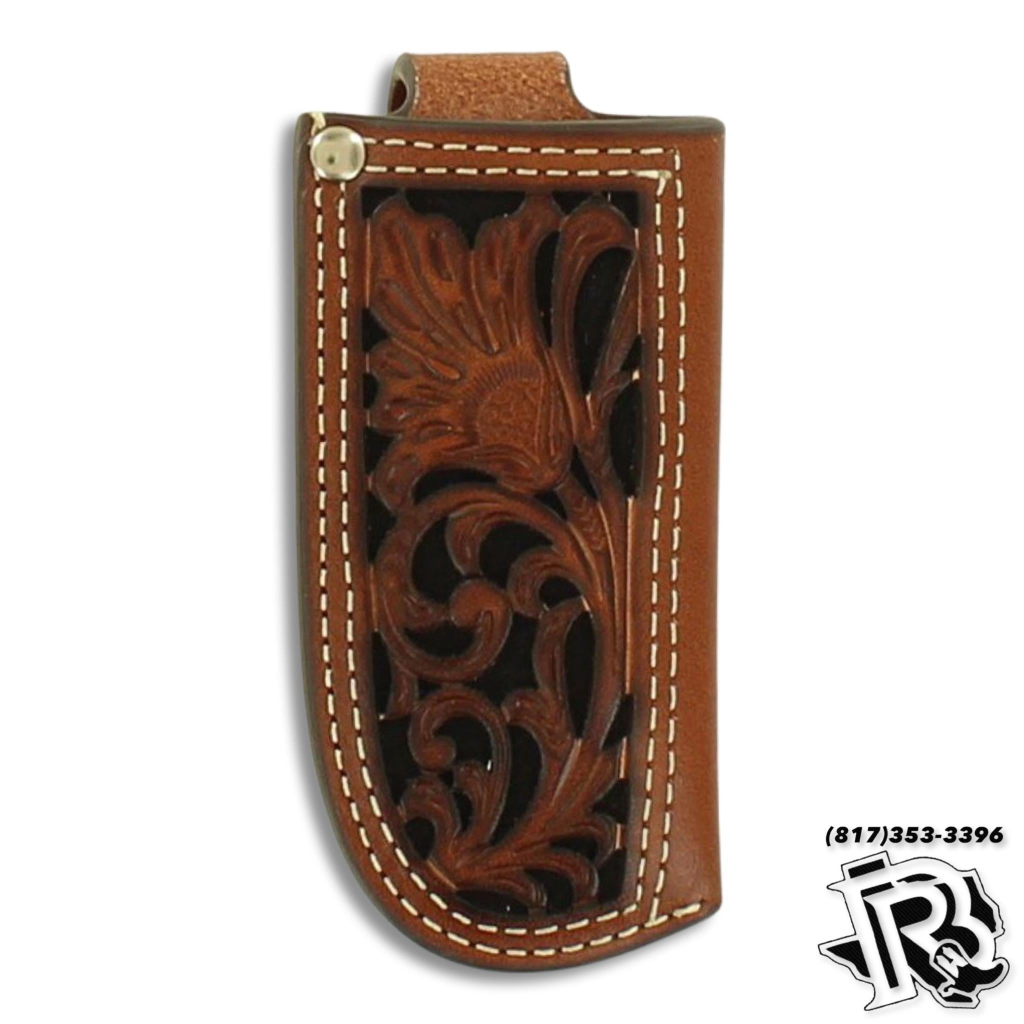 Nocona Leather Knife Sheath - Tan with Black Accent 1804601