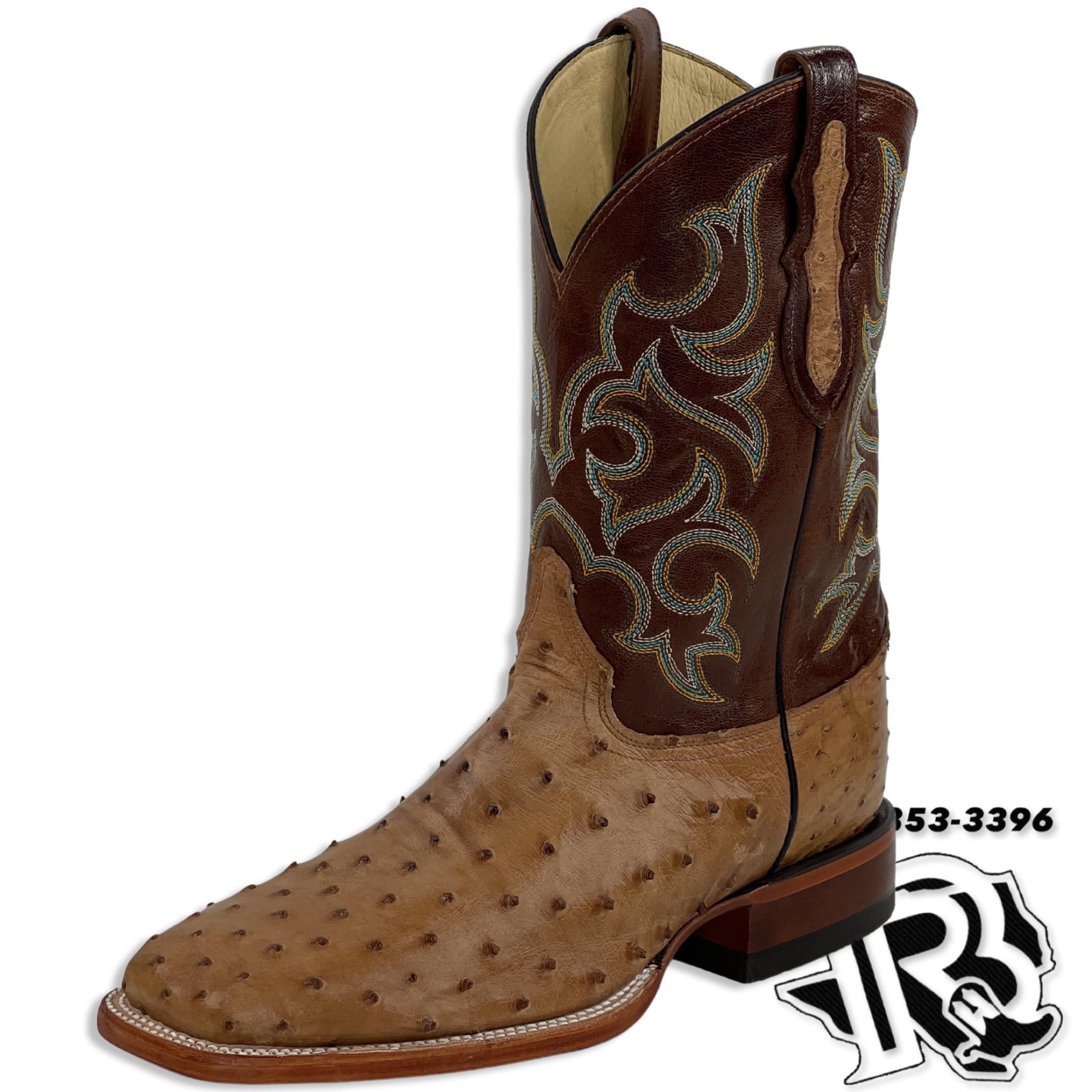 Justin Men s Exotic Truman Cognac Full Quill Ostrich Cowboy Boots 8516
