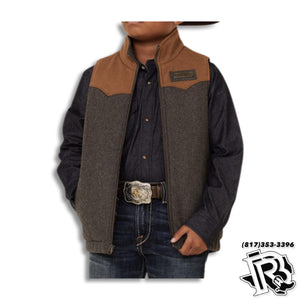 CINCH | KIDS BOY'S WOOLY VEST CHARCOAL  ( MWV5050001)
