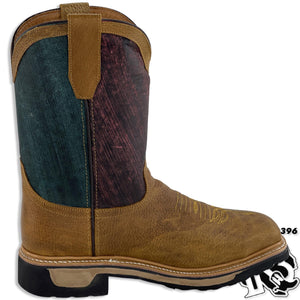 STEEL TOE | MEN SQUARE TOE WORK BOOT MEXICO FLAG STYLE #1006977