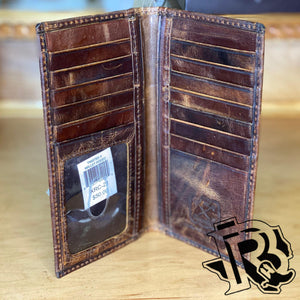 Twisted X Rodeo Distressed Brown and Turquoise Wallet (XRC-21)