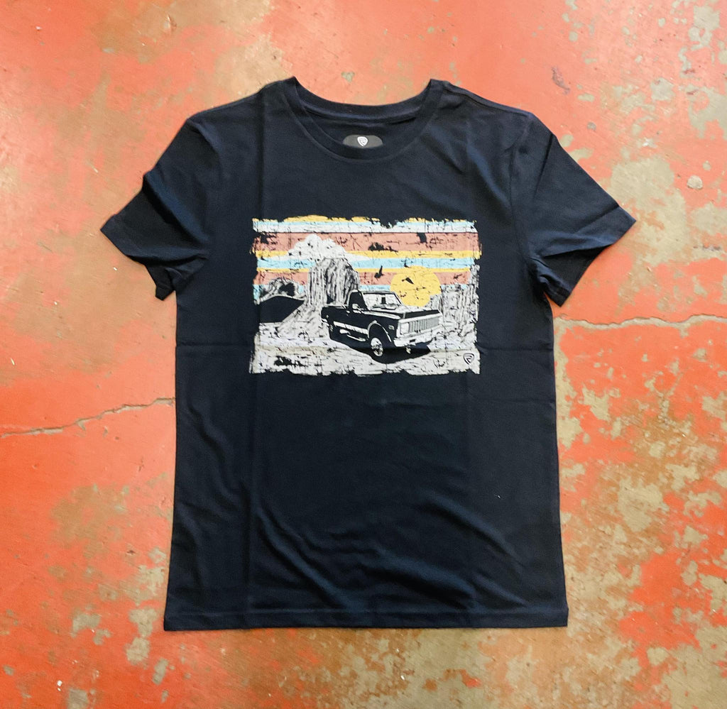 Mens graphic tee black rock & roll | RRUT21R12L