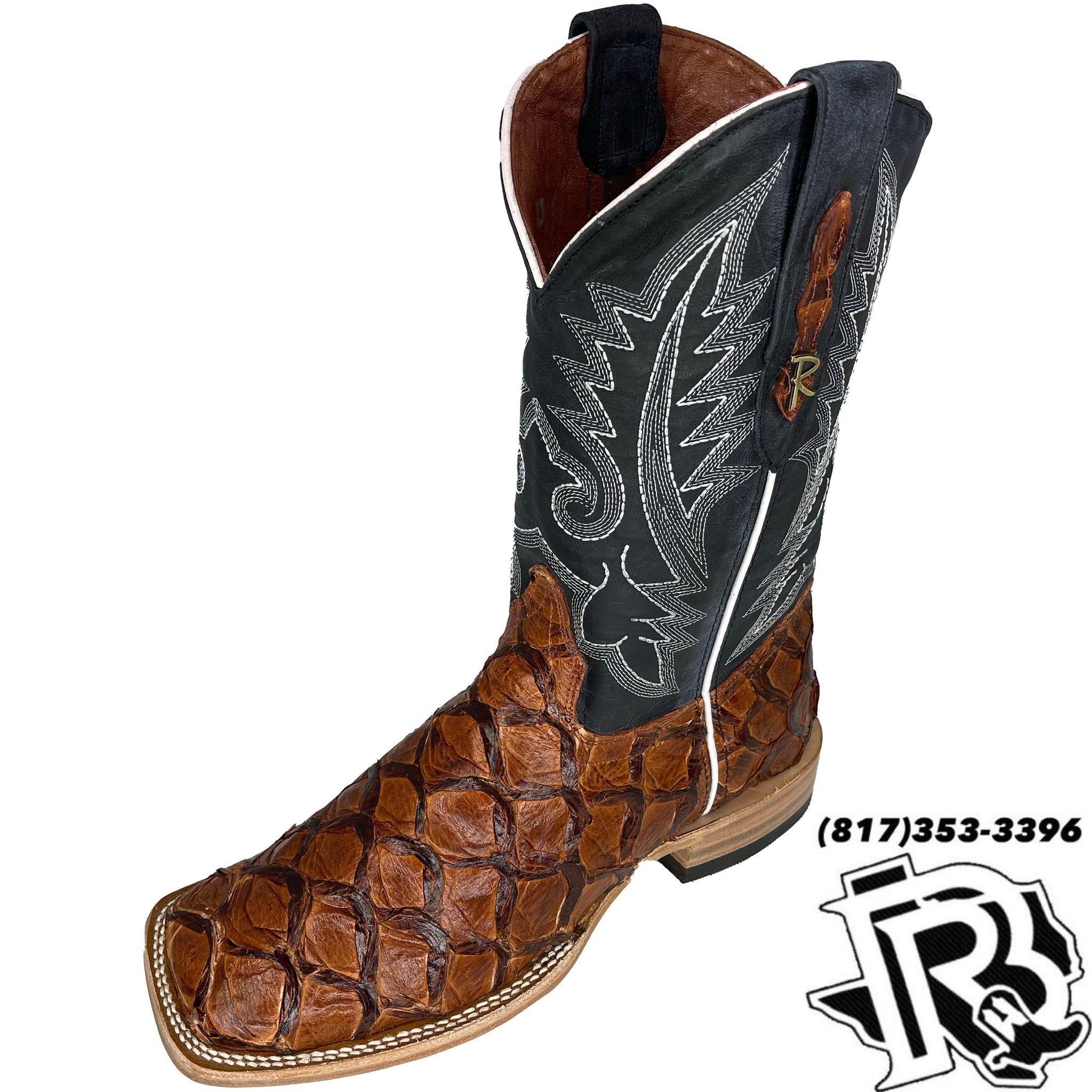 ORIGNAL FISH COGNAC | MENS SQUARE TOE BOOTS