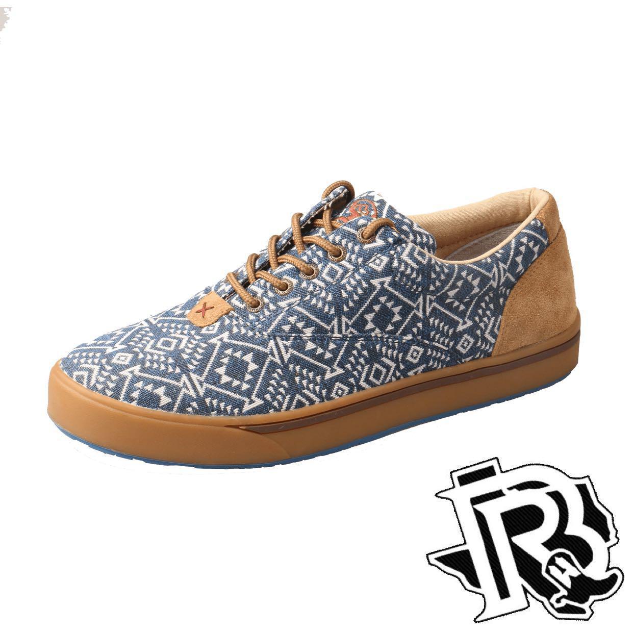 TWISTED X : Men’s Hooey Loper Navy/White Print shoe MHYC013
