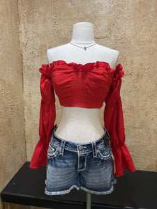 Daisy red crop top