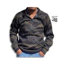 Load image into Gallery viewer, “ Philip  “ | Men Cinch Olive Printed Half Zip Men&#39;s Pullover MWK1558002