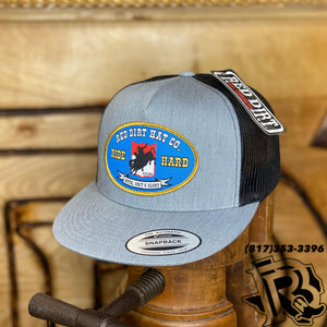 RED DIRT CAPS : “Bucking Buffalo” – Heather Grey / Black RDHC170