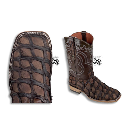 “ Wyatt “  | Men Western Square Toe Boots Brown Original Leather