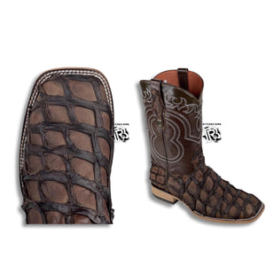 “ Wyatt “  | Men Western Square Toe Boots Brown Original Leather Hometown