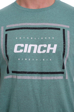 MEN'S CINCH LOGO TEE - HEATHER GREEN MTT1690384