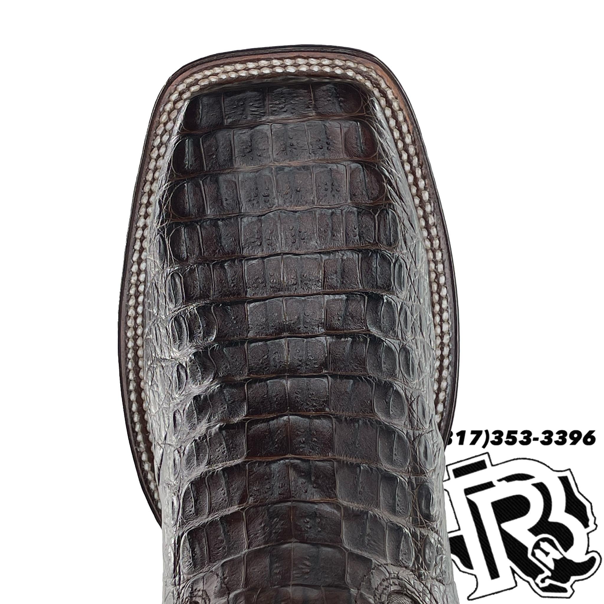 HORNBACK CAIMAN | TONY LAMA DARK BROWN MEN SQUARE TOE BOOT