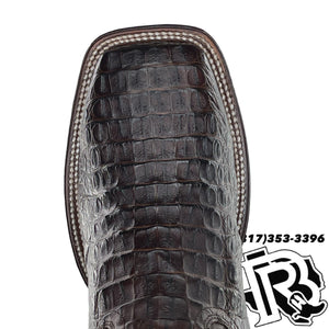 HORNBACK CAIMAN | TONY LAMA DARK BROWN MEN SQUARE TOE BOOT