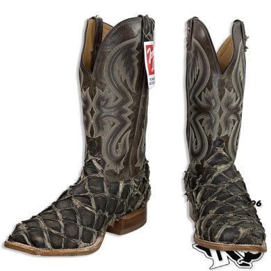 BIG BASS FISH BOOT |TONY LAMA MARQUIS PIRARUCU MEN SQUARE TOE WESTERN BOOT