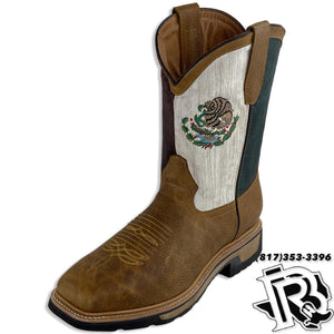 STEEL TOE | MEN SQUARE TOE WORK BOOT MEXICO FLAG STYLE #1006977