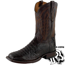 Load image into Gallery viewer, HORNBACK CAIMAN | TONY LAMA DARK BROWN MEN SQUARE TOE BOOT