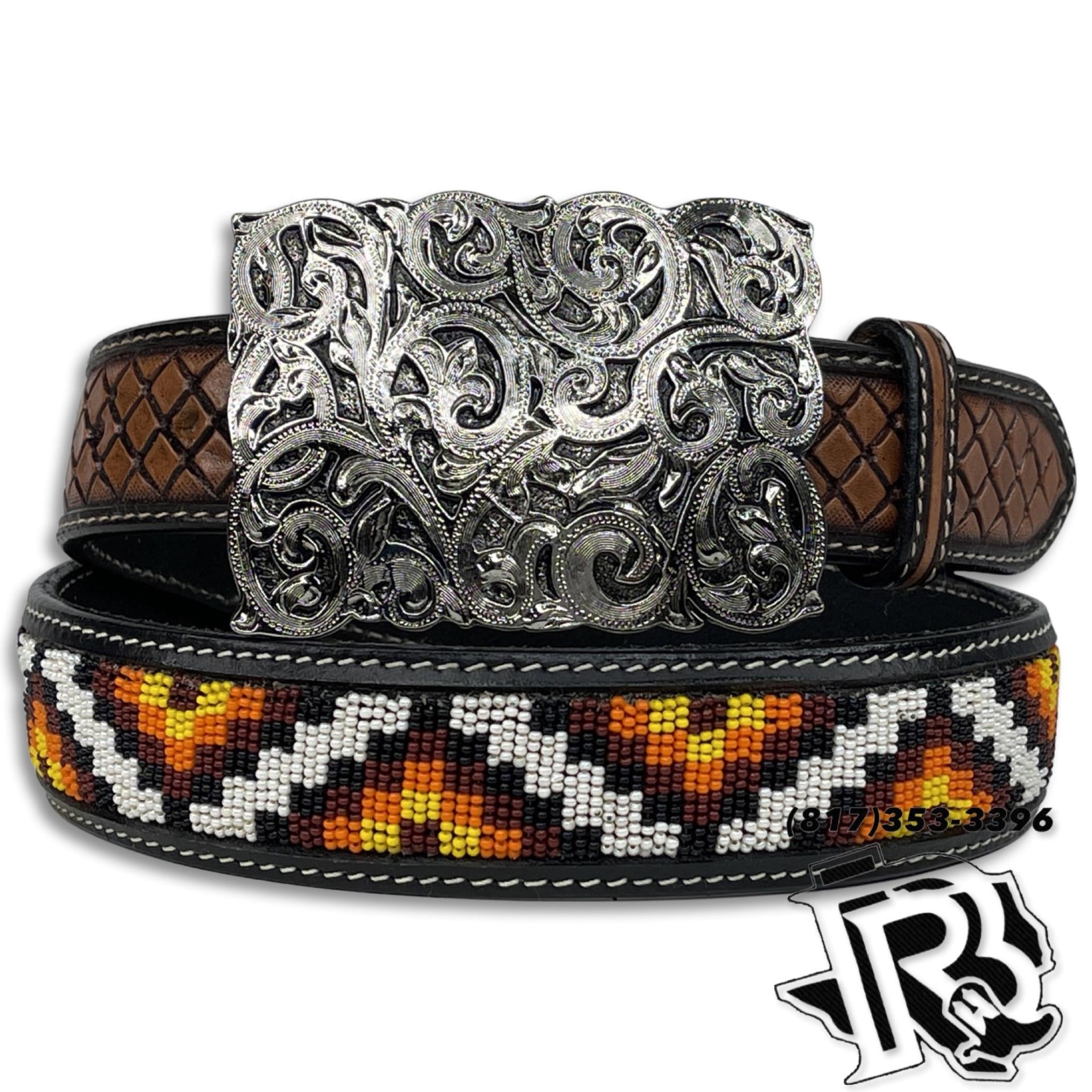 BEADED BELT ZIG ZAG DESIGN WHITE (KH-4082)