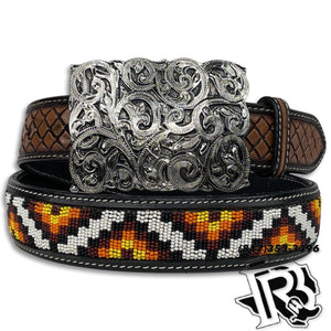 BEADED BELT ZIG ZAG DESIGN WHITE (KH-4082)
