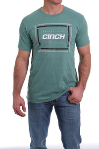 MEN'S CINCH LOGO TEE - HEATHER GREEN MTT1690384