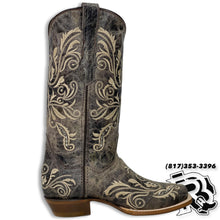 Load image into Gallery viewer, WOMEN BOOTS |WILD FLOWERS STITCHED SQUARE TOE STYLE #115342